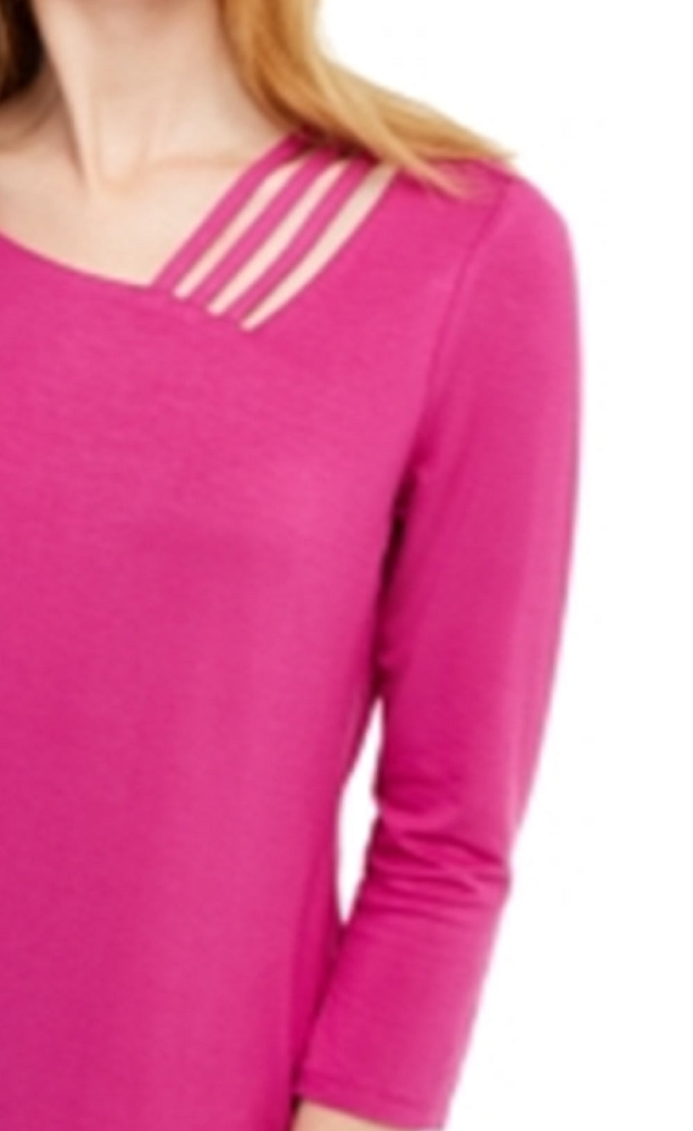 INC International Concepts Women's Cutout Detail Top Pink Size X-Large
