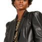 INC International Concepts Women's Faux Leather Coated Blazer Black Size Medium