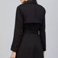 INC International Concepts Women's Faux Suede Trench Coat Black Size Small