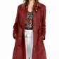 INC International Concepts Women's Faux Suede Trench Coat Red Size Large