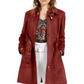 INC International Concepts Women's Faux Suede Trench Coat Red Size Large