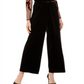 INC International Concepts Women's Velvet Wide Leg Paperbag Pants Black Size X-Small