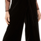INC International Concepts Women's Velvet Wide Leg Paperbag Pants Black Size X-Small