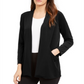 Alfani Women's Open Front Long Sleeve Cardigan Top Black Size M