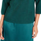 Alfani Women's Metallic Ribbed Knit Sweater Green Size Large