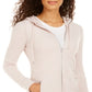 ID Ideology Women's Zippered Long Sleeve Hooded Top Pink Size X-Small