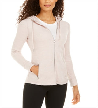 Ideology Women's Waffle Fitness Running Hoodie Pink Size X-Large