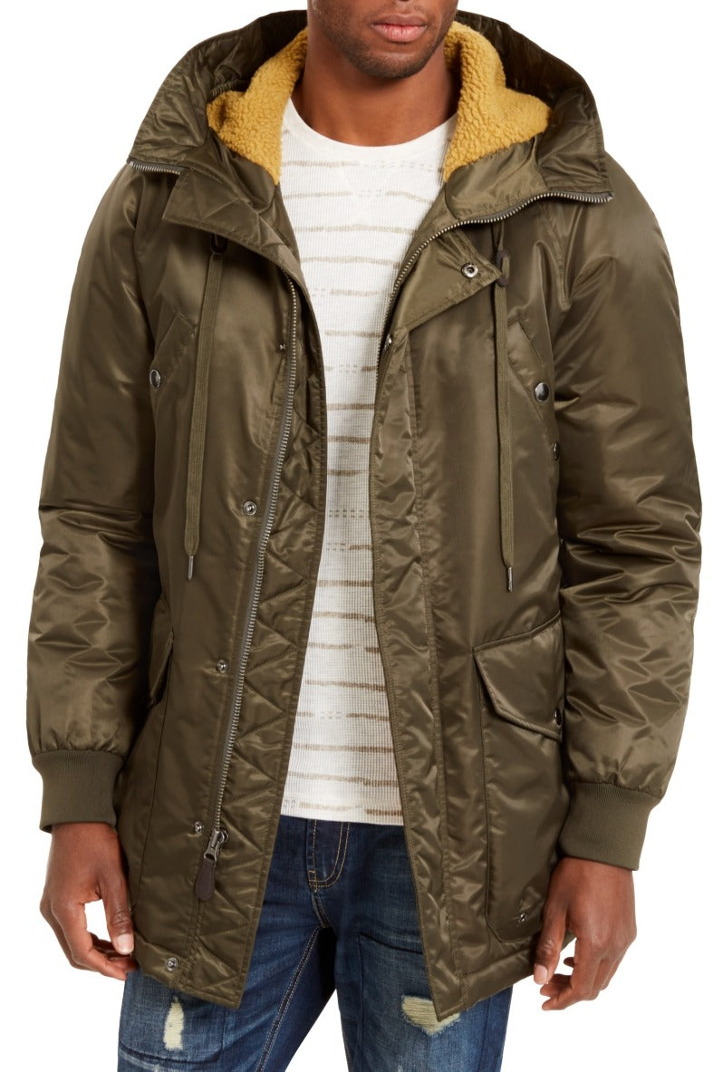 American Rag Men's Military Jacket Sherpa Hooded Green Size XX-Large