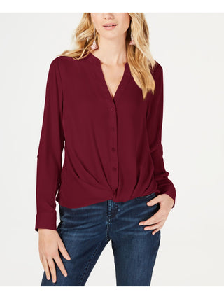 I.N.C International Concepts Women's Twist-Front Button-Up Top Size Petite