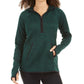 ID Ideology Women's Marled 1/4 Zip Hooded Sweater Green Size X-Large