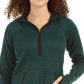 ID Ideology Women's Marled 1/4 Zip Hooded Sweater Green Size X-Large
