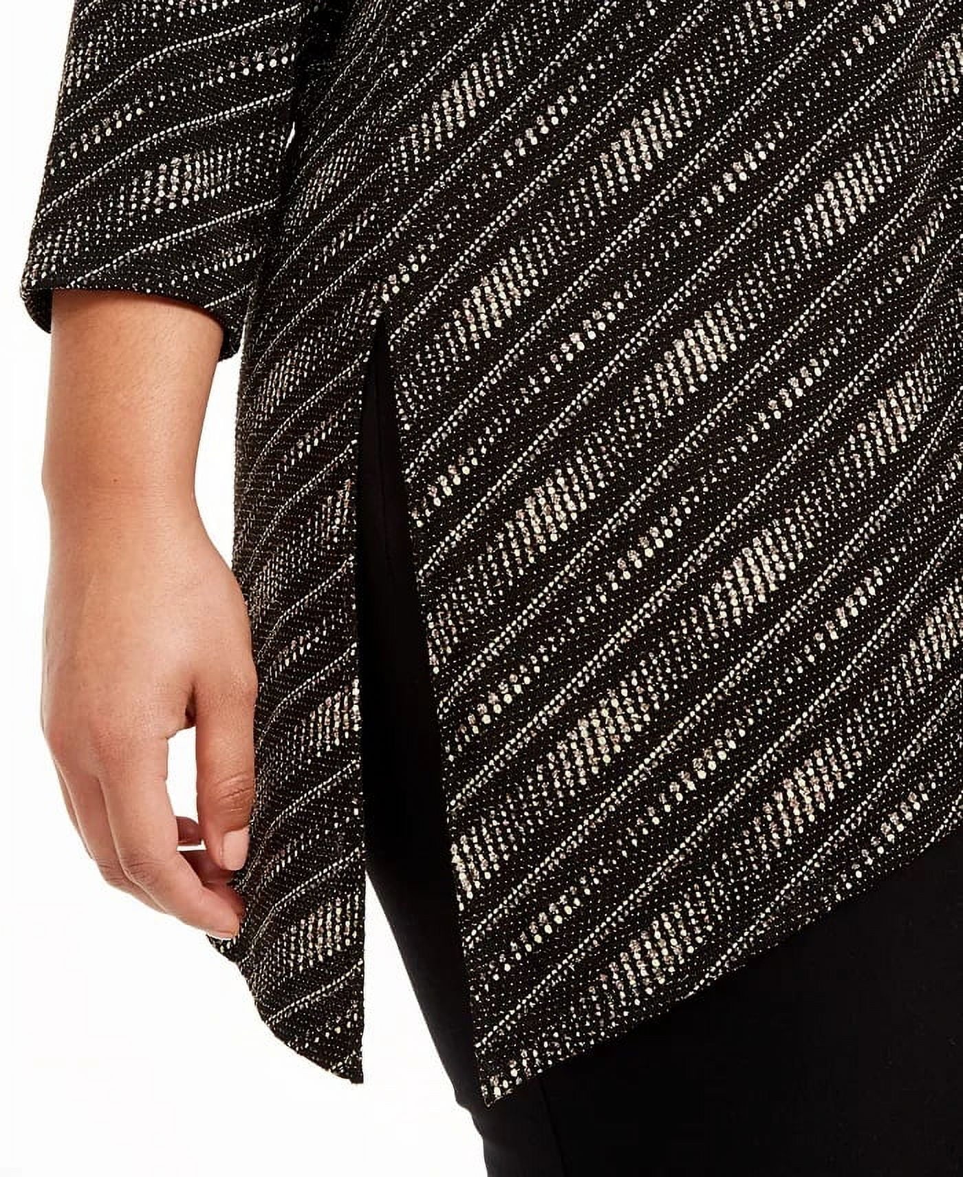 Jm Collection Women's Plus Size Asymmetrical Metallic Top