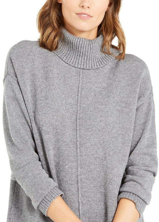 Alfani Women's Dropped Shoulder Turtleneck Grey Size Large