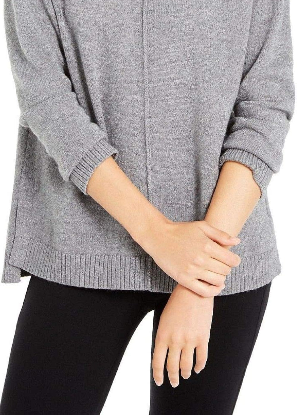 Alfani Women's Dropped Shoulder Turtleneck Grey Size Large