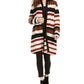 INC International Concepts Women's Embellished Striped Cardigan Black Size Large