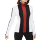 INC International Concepts Women's Mock Neck Colorblocked Stripe Top Black Size X-Large