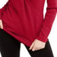 INC International Concepts Women's Cut Out Solid Long Sleeve Keyhole T-Shirt Top Red Size X-Small