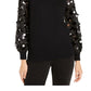 Alfani Women's Sequin Sleeve Sweater Black Size Small