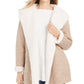 Style & Co Women's Hooded Sherpa Lined Cardigan Brown Size Large