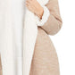Style & Co Women's Hooded Sherpa Lined Cardigan Brown Size Large