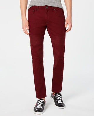 INC International Concepts Men's Moto Stretch Skinny Jeans Wine Size 40X30