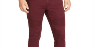 INC International Concepts Men's Moto Stretch Skinny Jeans Wine Size 40X30