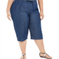 Karen Scott Women's Plus Cotton Denim Capri Pants Blue Size 0X