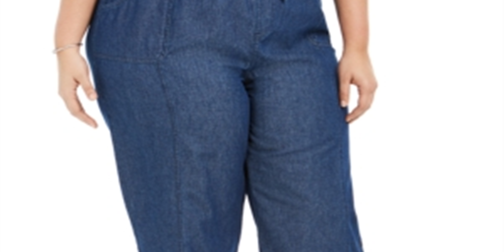 Karen Scott Women's Plus Cotton Denim Capri Pants Blue Size 0X