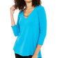 Alfani Women's Hardware Pullover Top Blue Size Small
