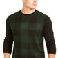 Club Room Men's Plaid Merino Wool Blend Sweater Green Size Large
