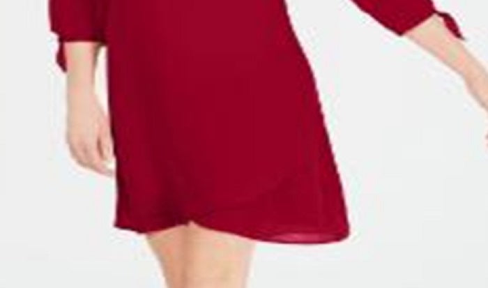 JM Collection Women's Tie Sleeve Necklace Dress Red Size XX-Large
