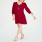 JM Collection Women's Tie Sleeve Necklace Dress Red Size XX-Large