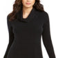 Style & Co Women's Cowl Neck Sweater Dress Black Size X-Large
