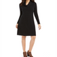 Style & Co Women's Cowl Neck Sweater Dress Black Size X-Large