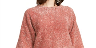 Alfani Women's Tinsel Square Sleeve Sweater Rose Size Petite S/M
