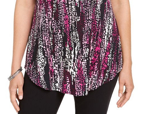 JM Collection Women's Scoop Neck Cold Shoulder Top Black Size Small