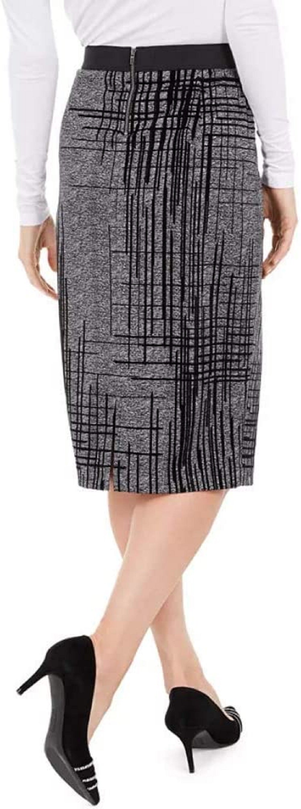 Alfani Women's Flocked Pencil Skirt Black Size XX-Large