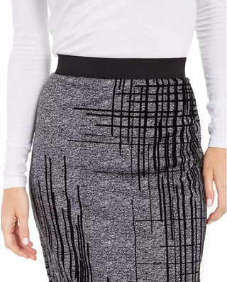 Alfani Women's Flocked Pencil Skirt Black Size XX-Large