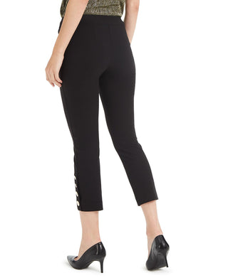 Alfani Women's Button Trim Pants Black Size 2Petite