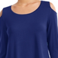 JM Collection Women's Cold Shoulder Top Blue Size Medium