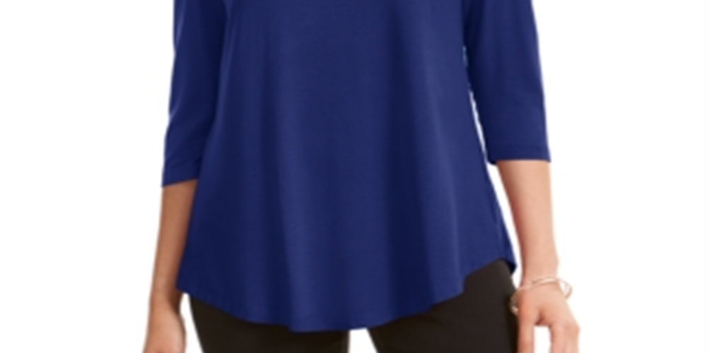 JM Collection Women's Cold Shoulder Top Blue Size Medium