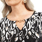 JM Collection Women's Twist Hem Keyhole Top Black Size Medium