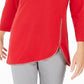JM Collection Women's Rhinestone Zipper Trim Top Red Size XX-Large