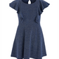Epic Threads Big Girl's Metallic Knit Flutter Dress Blue Size Large