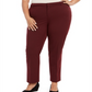 Charter Club Women's Plus Slim Leg Ankle Pants Red Size 28W