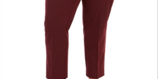 Charter Club Women's Plus Slim Leg Ankle Pants Red Size 28W