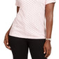 Karen Scott Women's Dot Print T-Shirt Pink Size Large