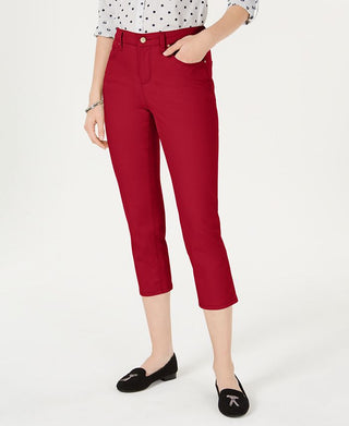 Charter Club Women's Tummy Control Bristol Capri Jeans Red Size 14 Petite