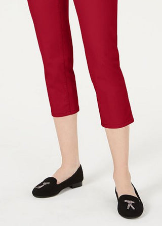 Charter Club Women's Tummy Control Bristol Capri Jeans Red Size 14 Petite