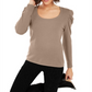 INC International Concepts Women's Cashmere Puff Sleeve Sweater Brown Size XS